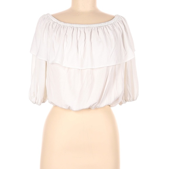 Veronica M Tops - Veronica M. White Off The Shoulder Crop Top M